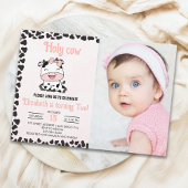 Holy Cow, Cute cow birthday girl Photo Kaart
