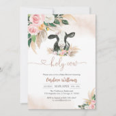 Holy Cow Floral Baby Shower Invitation Kaart (Voorkant)