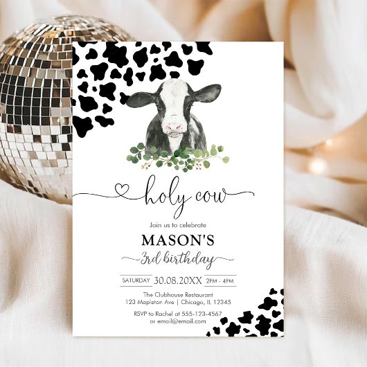 Holy Cow Floral Baby Shower Invitation Kaart