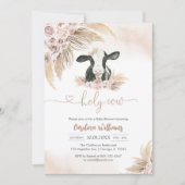 Holy Cow Floral Baby Shower Invitation Kaart (Voorkant)