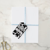 Holy Cow Funny Black White 50th Birthday Cadeaulabel (Met Touw)