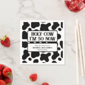 Holy Cow Funny Black White 50th Birthday Servet (Insitu)