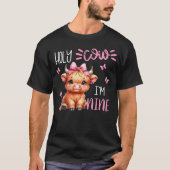 Holy Cow I'm Nine 9 Highland Cow Print 9th Birthda T-shirt (Voorkant)