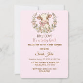 Holy Cow It's a Baby Girl Shower Kaart (Voorkant)