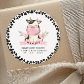 Holy Cow It's a Girl Cow Baby shower Ronde Sticker