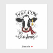 Holy Cow It's Christmas Funny Cow Lover Farm Anima Sticker (Vel)