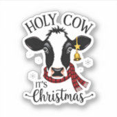 Holy Cow It's Christmas Funny Cow Lover Farm Anima Sticker (Voorkant)