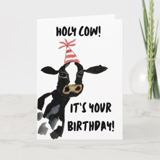 Holy Cow! It's Your Birthday Card Kaart (Voorkant)