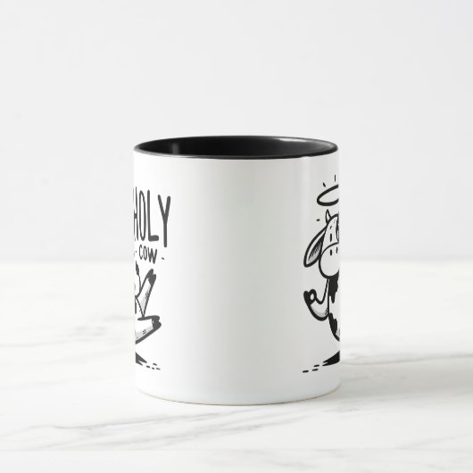 Holy Cow Meditating Mug – Floating Cow Funny Pun  Mok (Midden)