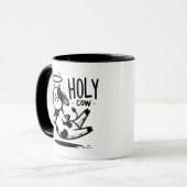 Holy Cow Meditating Mug – Floating Cow Funny Pun Mok (Voorkant links)