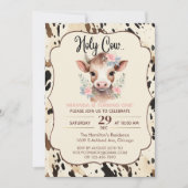 holy cow party invitations 2nd birthday cow party  kaart (Voorkant)