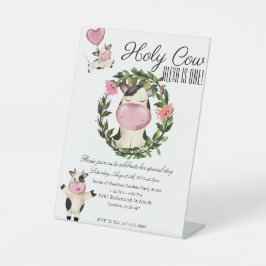 Holy Cow! Reclamebord Met Voetstuk