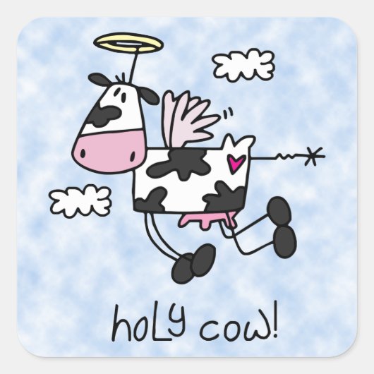 Holy Cow! Vierkante Sticker (Voorkant)