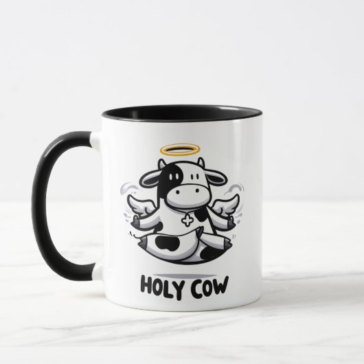 Holy Cow Yoga Mug – Levitating Moo in Zen Pose Mok (Links)