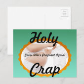 Holy crap, raad eens wie er weer zwanger is Briefk Aankondigingskaart (Voorkant / Achterkant)