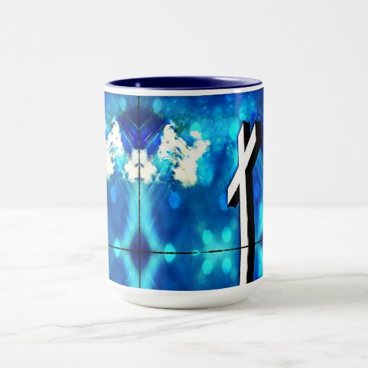 Holy Cross Blue Sky Sparkle Keramische Tegel Mok (Midden)