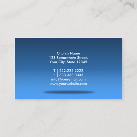 Holy Cross Lichtblauw Kamer Pastor Visitekaartje (Achterkant)