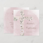 Holy Cross op stoffige roze waterverf Bevestiging Kaart (Voorkant / Achterkant)