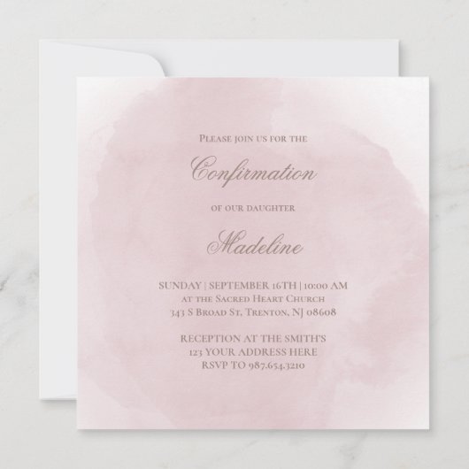 Holy Cross op stoffige roze waterverf Bevestiging Kaart (Achterkant)