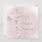 Holy Cross op stoffige roze waterverf Bevestiging Kaart (Voorkant)