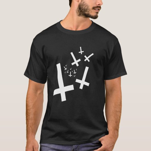 Holy Crosses 666 Hail Satan T-shirt (Voorkant)