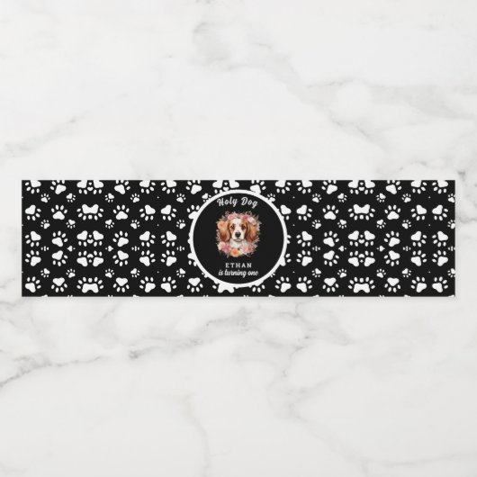 Holy Dog, ik ben er een van | Hondenmeisje 1e verj Waterfles Etiket (Enkel label)