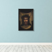 Holy Face - Veronica's Veil Afbeelding - Gebaseerd Canvas Afdruk (Insitu (Houten vloer))