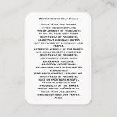 Holy Family Catholic Prayer Card Plaatskaartje (Achterkant)