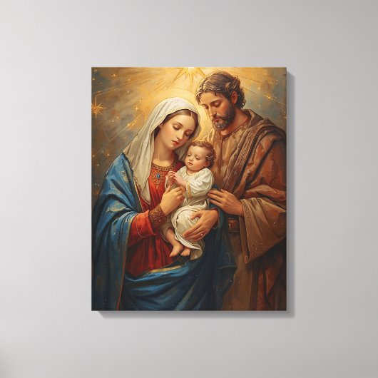 Holy Family Christmas Canvas Art For Peaceful Home Afdruk (Voorkant)