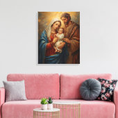 Holy Family Christmas Canvas Art For Peaceful Home Afdruk (Insitu (Woonkamer))
