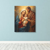 Holy Family Christmas Canvas Art For Peaceful Home Afdruk (Insitu (Houten vloer))