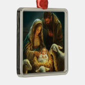 Holy Family Christmas Nativity  Metalen Ornament (Rechts)
