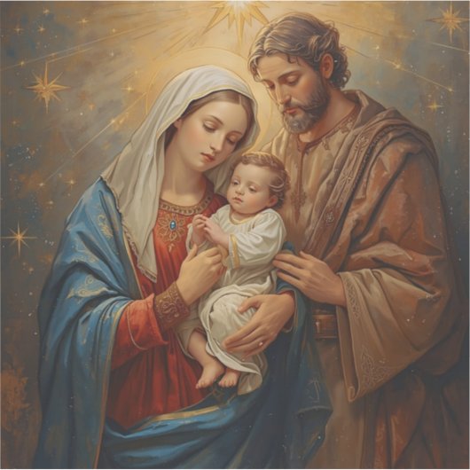 Holy Family Christmas Sticker For Holi Festive (Voorkant)