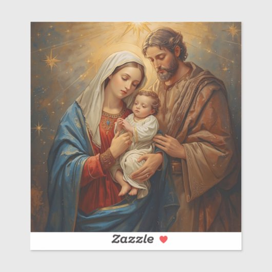 Holy Family Christmas Sticker For Holi Festive (Vel)