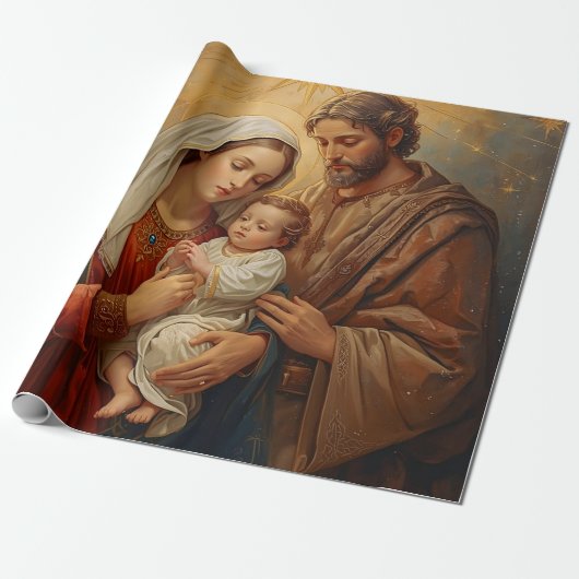 Holy Family Christmas Wrapping Paper For gift pack Cadeaupapier (Uitgerold)