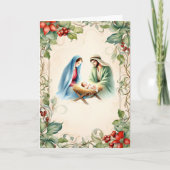 Holy Family Decorative Border Feestdagen Kaart (Voorkant)