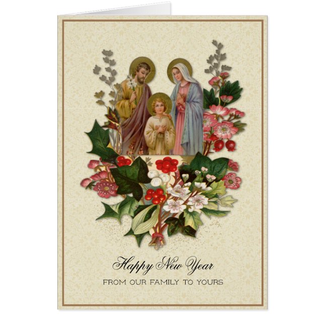 Holy Family Jesus Mary Joseph Religious New Year (Voorkant)