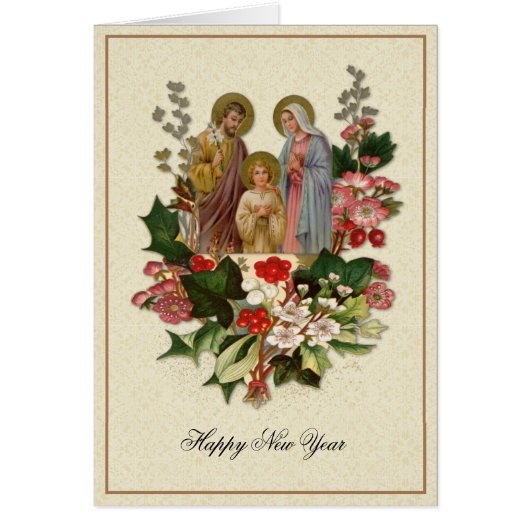 Holy Family Jesus Mary Joseph Religious New Year (Voorkant)