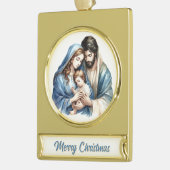 Holy Family Nativity Verguld Banner Ornament (Links)