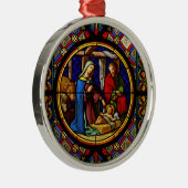 Holy Family Stained Glass  Metalen Ornament (Rechts)