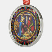 Holy Family Stained Glass  Metalen Ornament (Links)