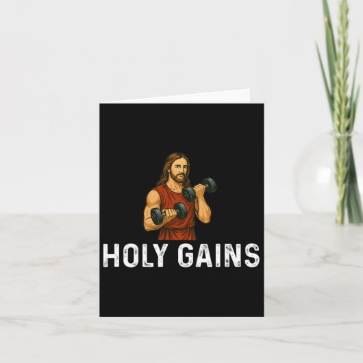Holy Gains Church God - Gewichtheffen Fitness Body Kaart (Voorkant)