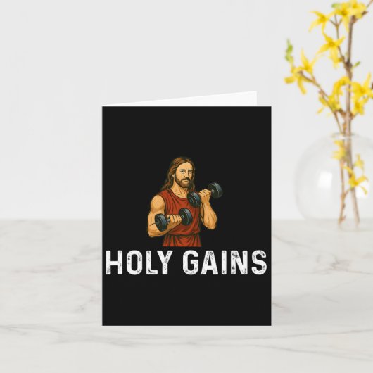 Holy Gains Church God - Gewichtheffen Fitness Body Kaart (Gele Bloem)