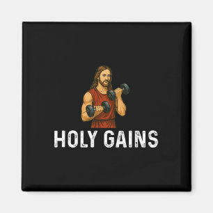 Holy Gains Church God - Gewichtheffen Fitness Body Magneet
