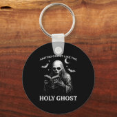 Holy Ghost Creepy Realistic Distressed Halloween B Sleutelhanger (Voorkant)