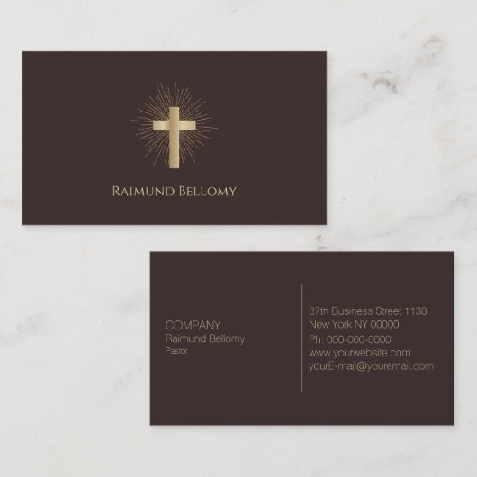 Holy Gold Cross Visitekaartje (Voorkant / Achterkant)