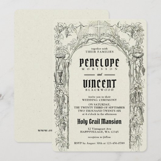 Holy Grail Wedding Kaart (Voorkant / Achterkant)