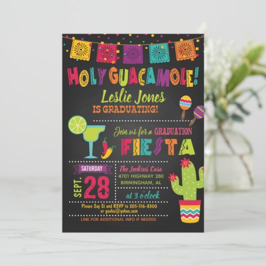 Holy Guacamole Afstuderen Invitation Kaart (Staand voorkant)