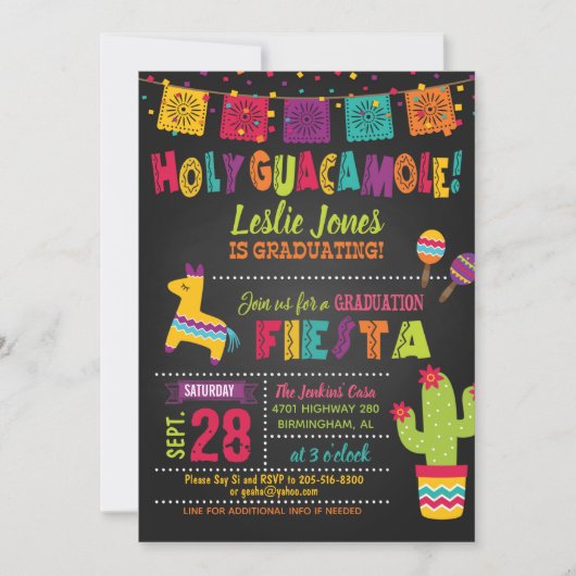 Holy Guacamole Afstuderen Uitnodiging - Pinata (Voorkant)
