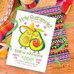 Holy Guacamole Avocado Baby Shower Fiesta girl Kaart<br><div class="desc">Heilige Guacamole! Het is een baby shower fista voor de nieuwe ouders. Met mama en papa avocado met sombero, maracas en baby girl met een grafisch Mexicaans patroon op de rug. Om meer veranderingen aan te brengen ga deze sjabloon personaliseren. Op de bodem zult u "willen dit ontwerp nog verder...</div>